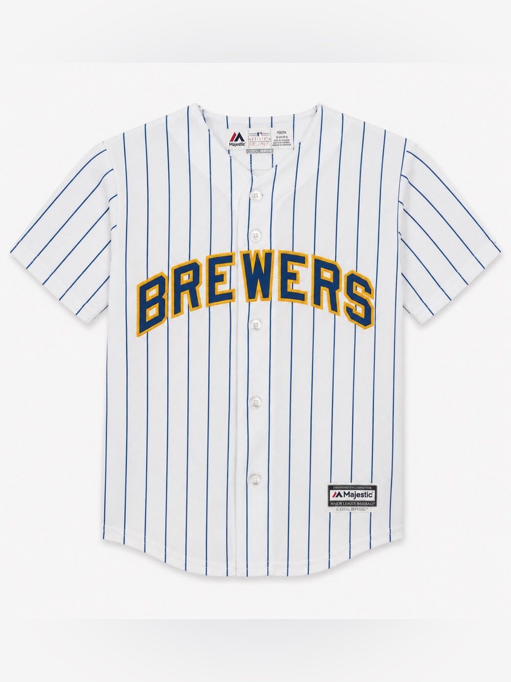 Majestic Kids' Milwaukee Brewers Pinstripe Baseball Jersey - Gomez 27